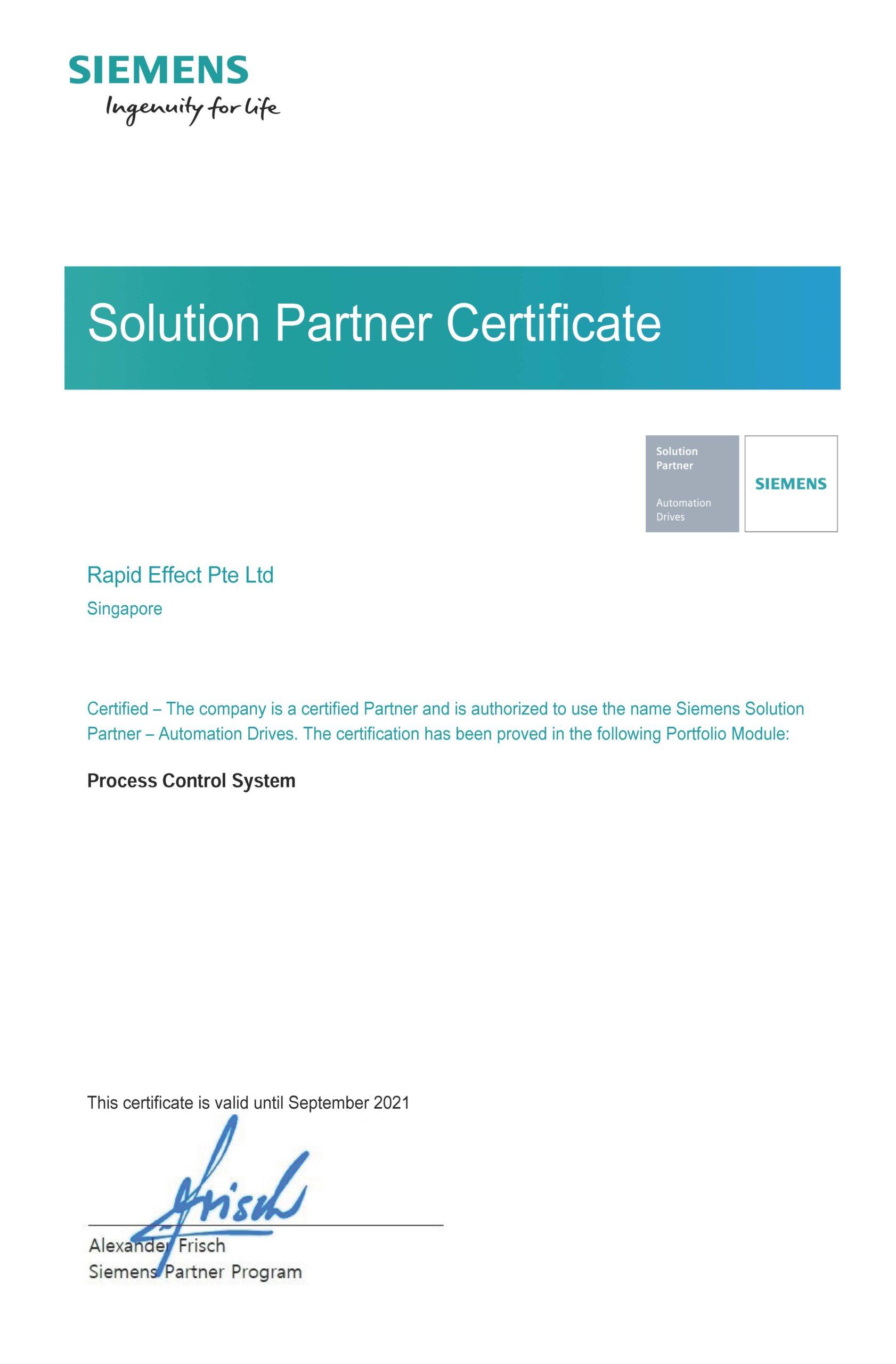 Siemens Solution Partner Rapid Singapore